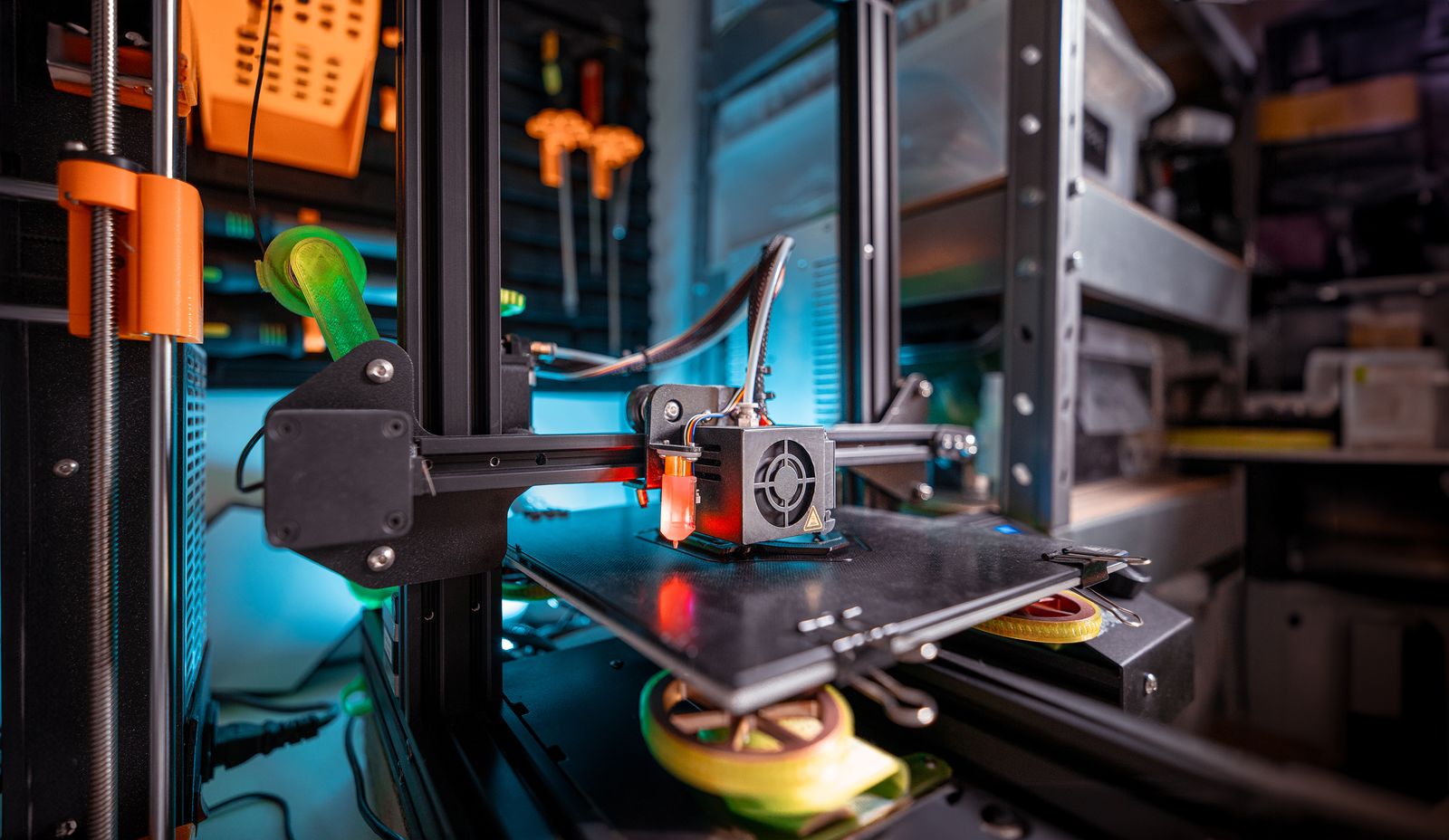 3D printer mid-print on a detailed part